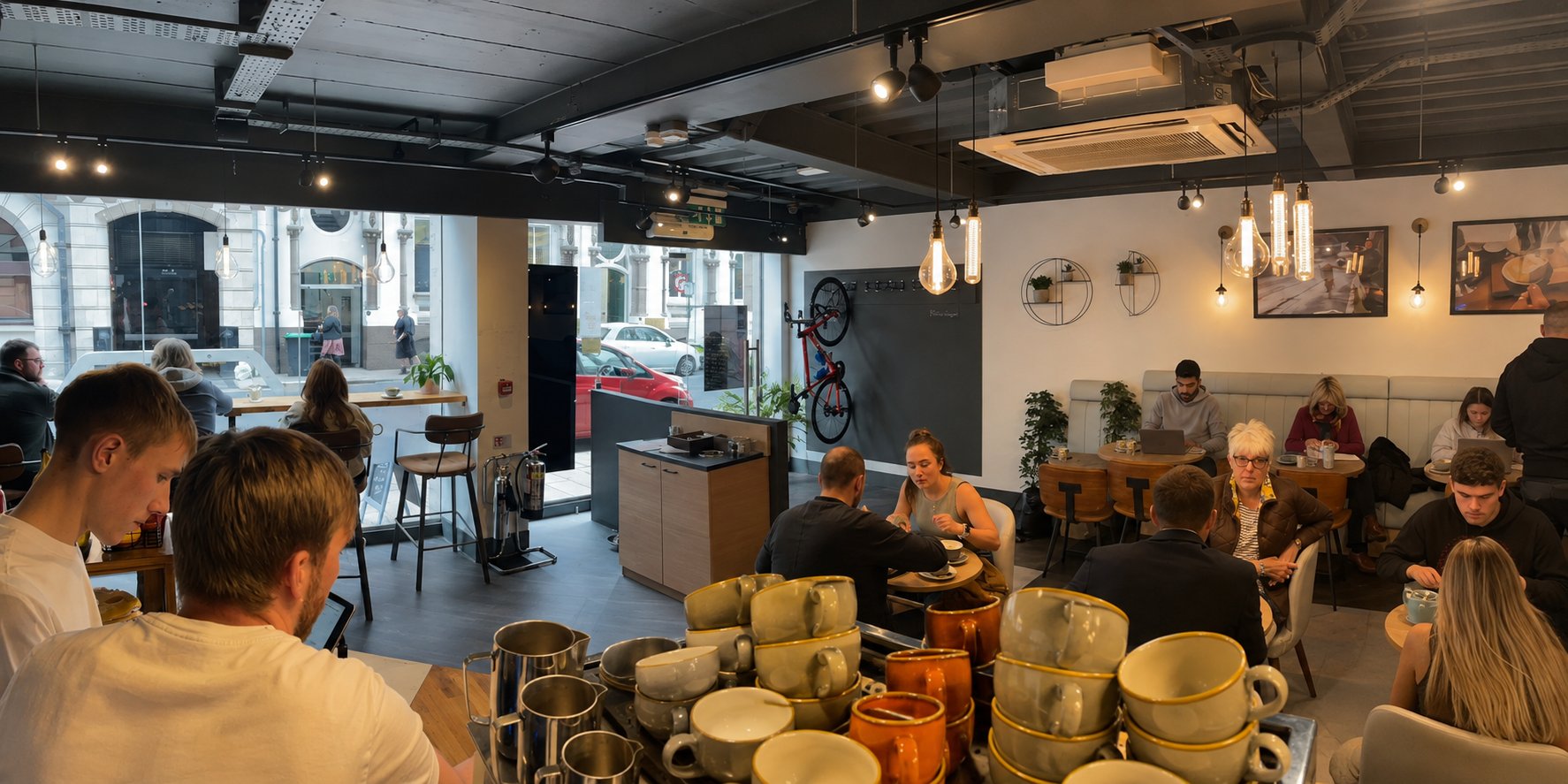 Guests inside The Clubhouse cafe in Leeds
